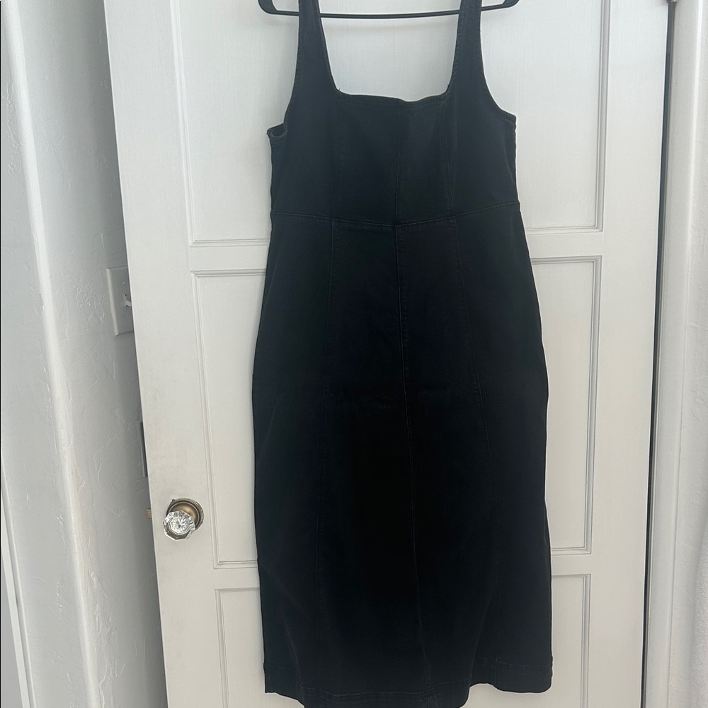 Old Navy Classic Black denim Midi Dress